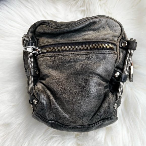 Alexander Wang Crossbody Bag Leather Distressed Grunge Rock - Picture 13 of 15